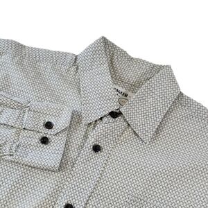 Wrangler Jeans Co. Western Shirt Men's Size Large White Button Front Long Sleeve